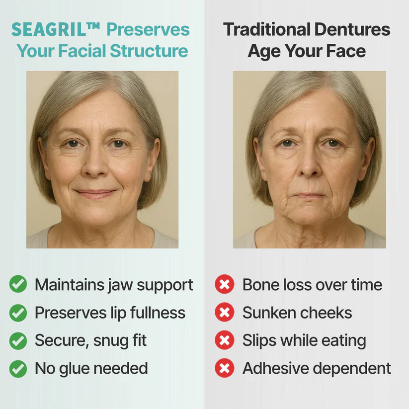 𦷠Ends Today: 70% OFF! SEAGRIL⢠Custom-Fit Full Functional DenturesMake you more confident-Made in the USA & FDA-Certified