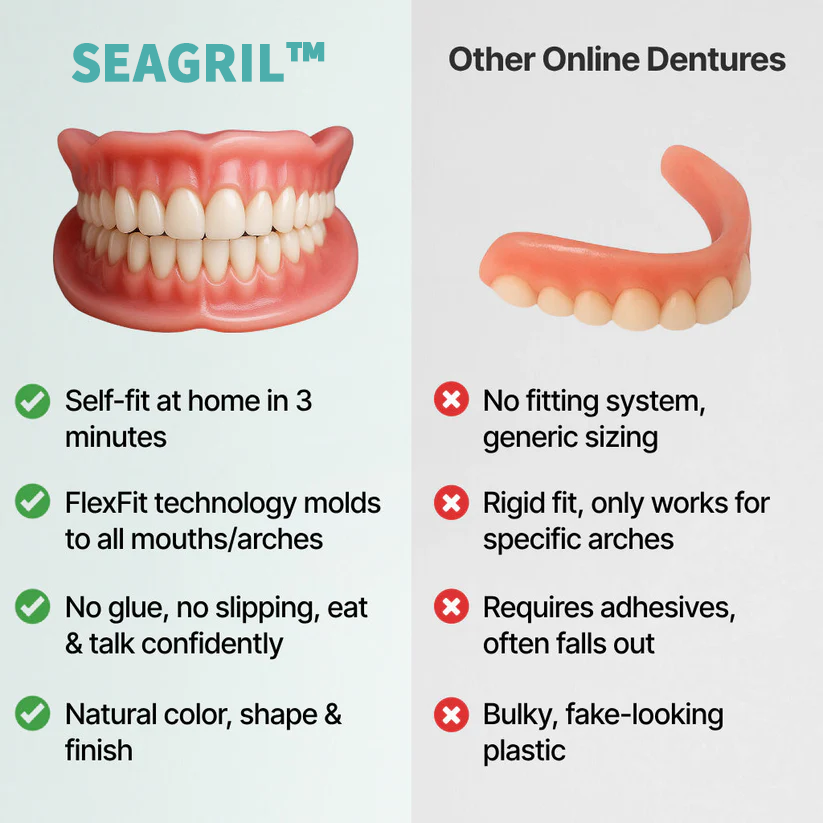 𦷠Ends Today: 70% OFF! SEAGRIL⢠Custom-Fit Full Functional DenturesMake you more confident-Made in the USA & FDA-Certified